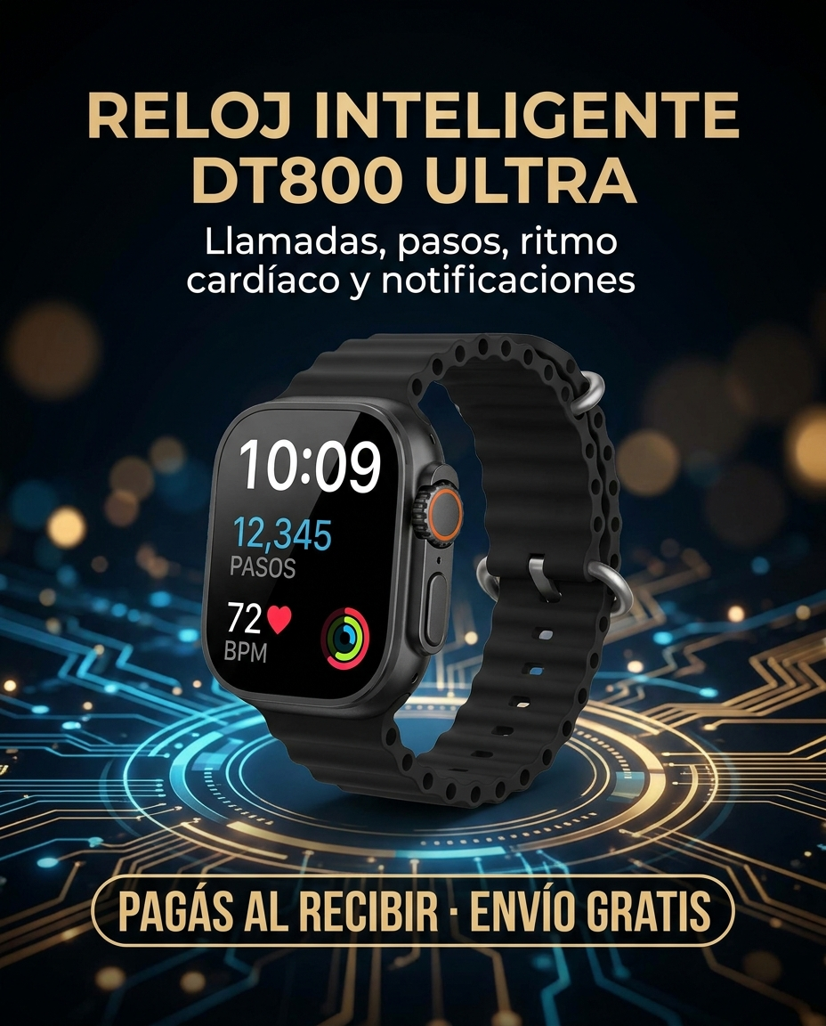 Reloj Inteligente DT800 Ultra - Pagas al recibir