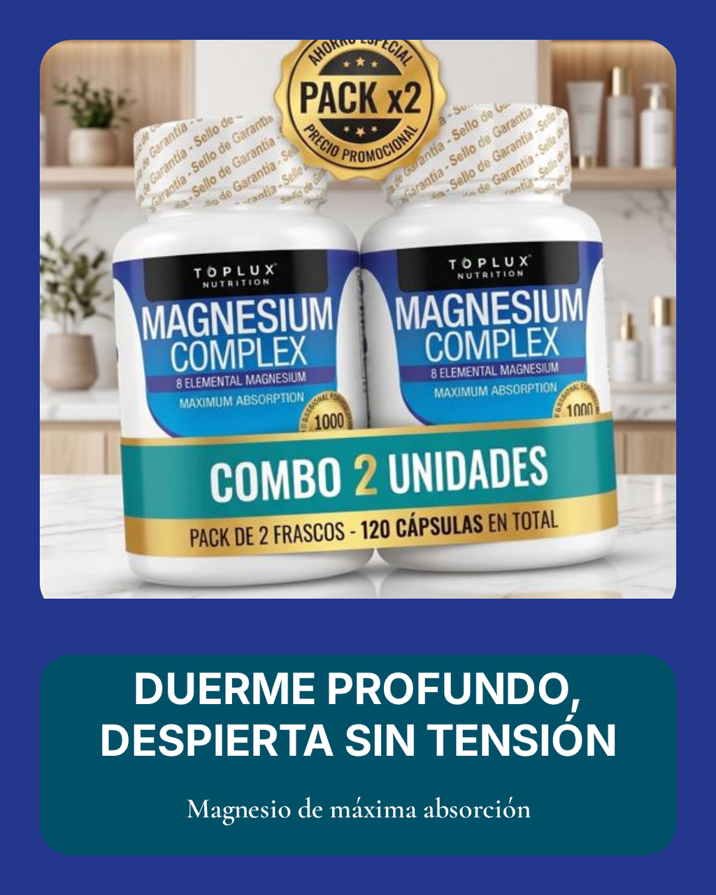(2 unidades) Magnesium Complex | Triple Fórmula para Músculos, Descanso y Energía