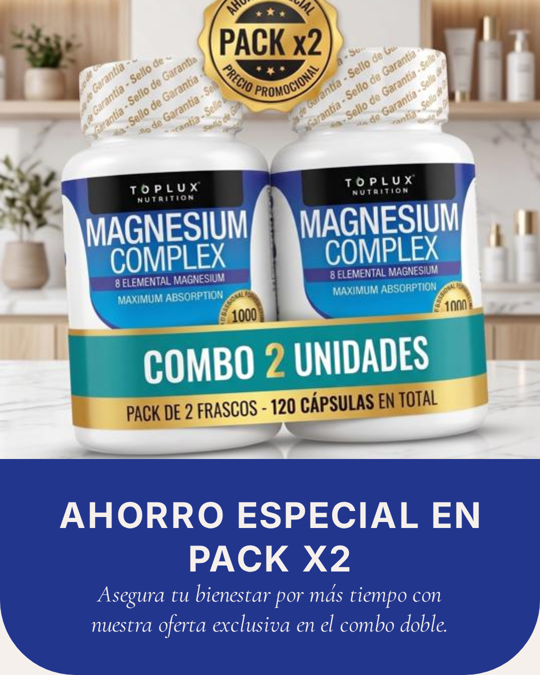 (2 unidades) Magnesium Complex | Triple Fórmula para Músculos, Descanso y Energía